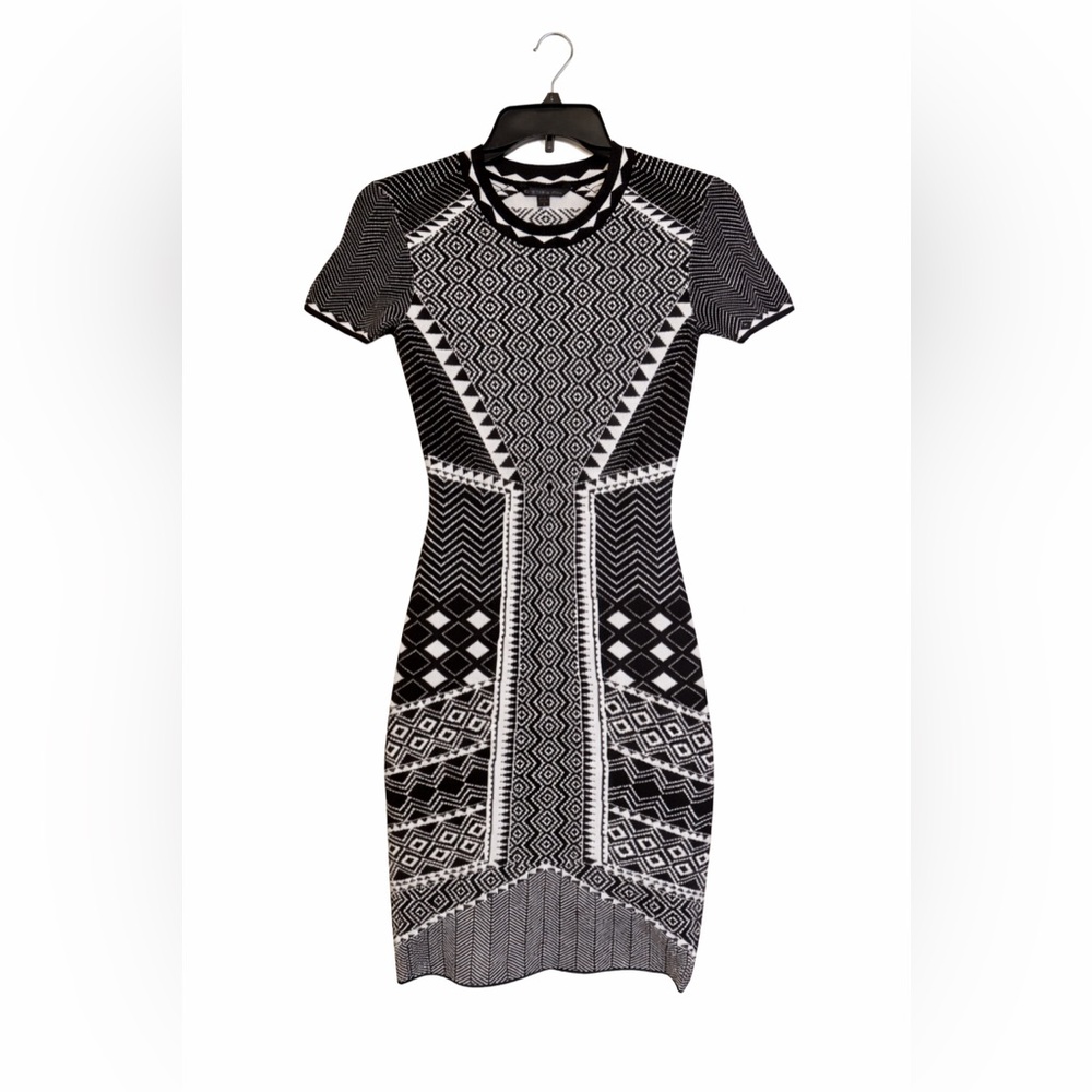 Felicity & Coco Black and White Patterned Mini Dress